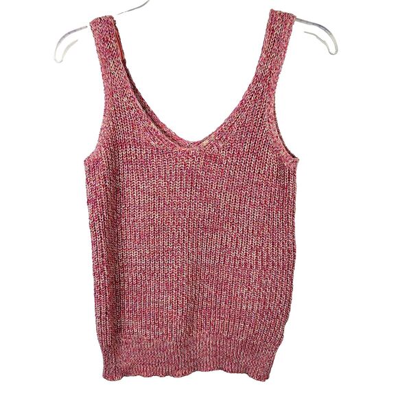 John & Jenn By Line Peta Knit Tank Top Sweater Shirt Rainbow Prism Pink Multi XS - Picture 2 of 10
